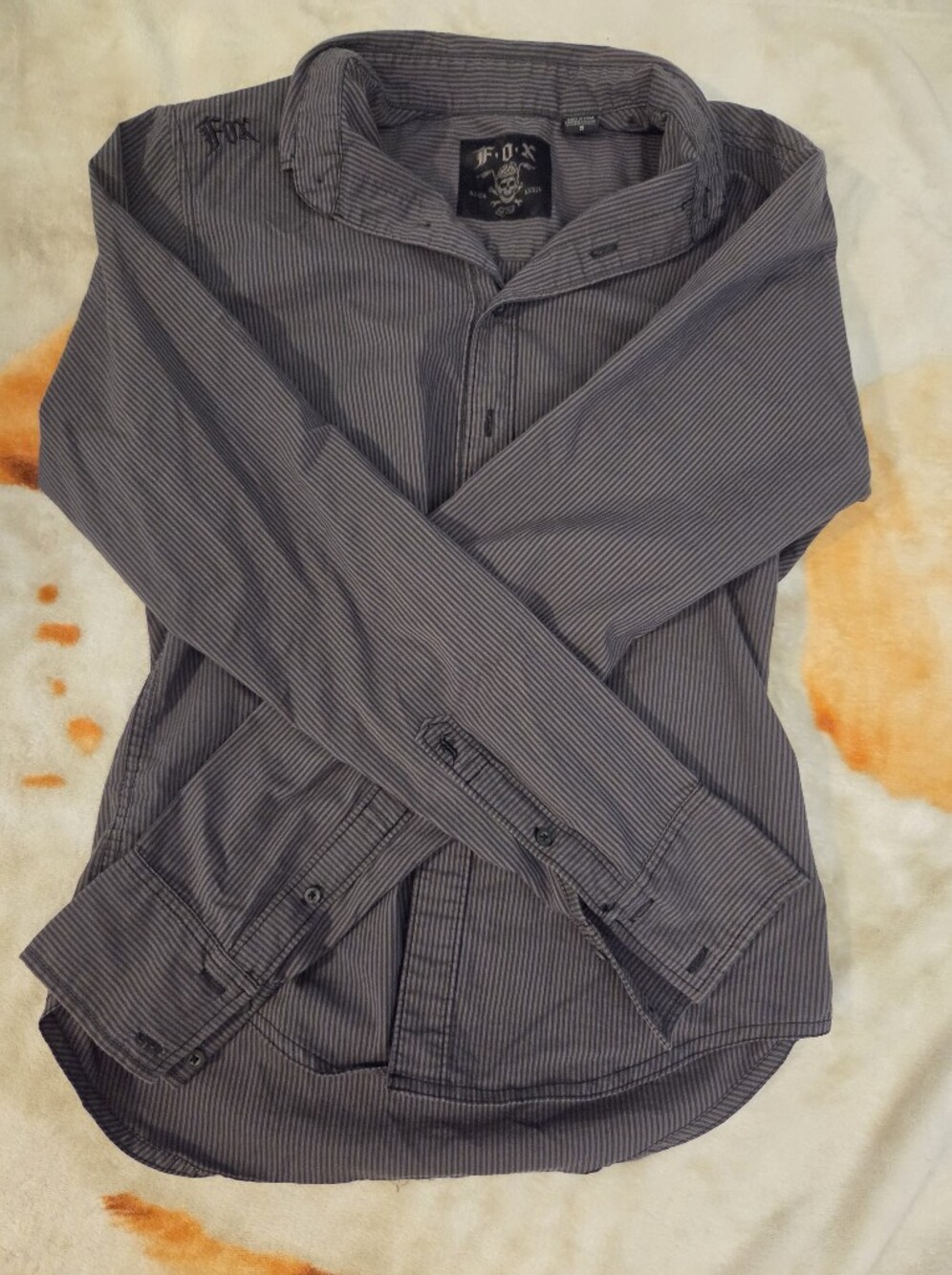 Fox Men’s Gray Pinstripe Dress Shirt